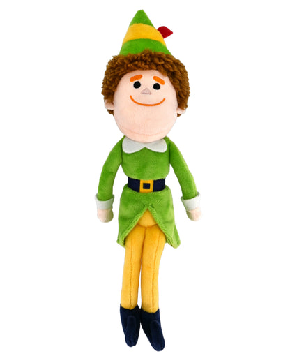 The Elf Plush - Small by Kids Preferred features a green outfit, yellow pants, blue shoes, and a patterned pointed hat—making it the perfect cuddly stuffed animal friend for kids.