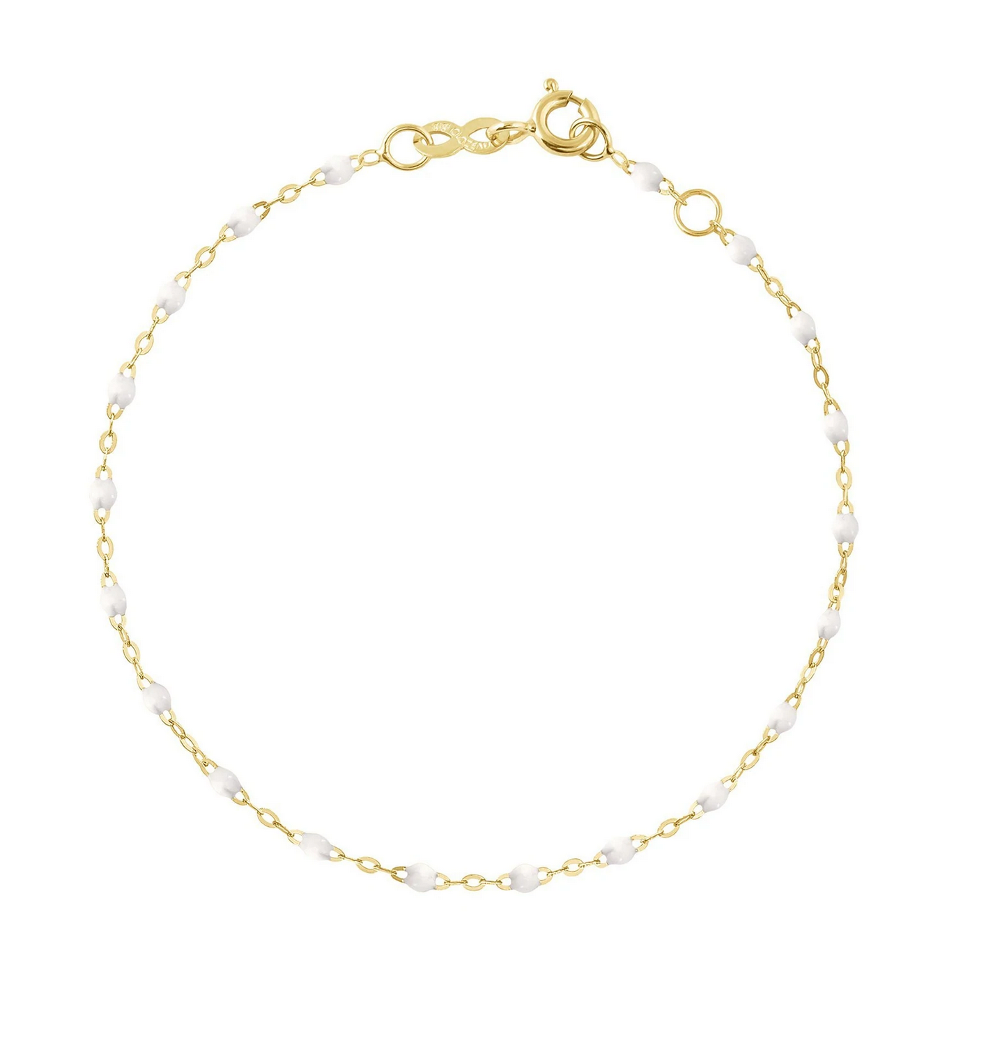 Made by Gigi Clozeau, the Little Gigi Classic Bracelet 5.1" is crafted from 18 carat gold with a delicate chain featuring small white pearls and a secure clasp.