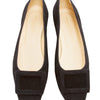 Suede Buckle Shoe - Black