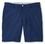 The Peter Millar Salem High Drape Performance Short, made from moisture-wicking polyester woven twill fabric for quick dry.