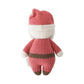 The Baby Santa knitted plush toy by Cuddle + Kind is shown from the back, dressed in a red and white outfit with a hat, against a plain white background.