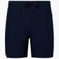 The Onia Air Linen Pull-On Short in navy features a stretch waist and straight leg cut, shown on a white background.