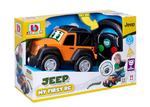 Boxed Maisto My First RC Jeep Wrangler remote control car, featuring colorful packaging labeled “My First RC Jeep Wrangler,” with product details and a photo of a child playing with the vehicle.