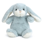 The Mon Ami Bun Bun Bunny - Blue is a light blue plush with white accents, long floppy ears, black eyes, and a pink nose—perfect for adding to an Easter basket.