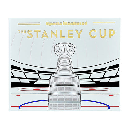 Illustration of the Stanley Cup trophy on an ice hockey rink with "SI: The Stanley Cup" in gold and yellow, from Graphic Image, celebrating iconic NHL moments.