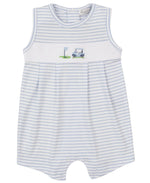 Kissy Kissy Fairway Foursome Sleeveless Playsuit, crafted from ultra-soft Pima cotton, features a small golf cart embroidery on the chest for ultimate baby comfort.