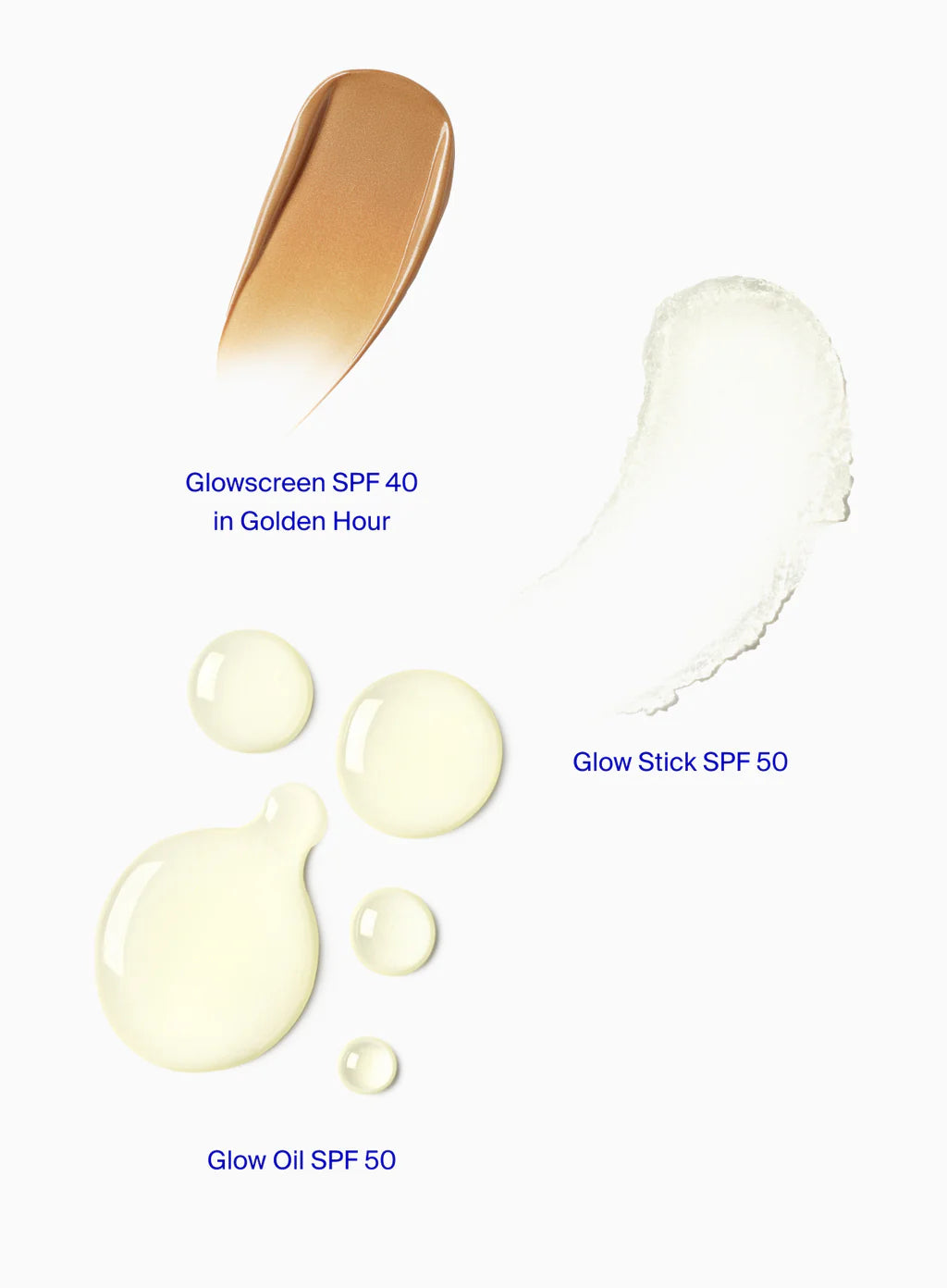 Supergoop Destination Glow swatched on a white background offers radiant, luminous SPF protection in travel-friendly form—an essential for glowing skin on the go.