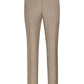 The Samuelsohn Slim Fit Flat Front Wool Pants in beige feature a button closure, front crease, belt loops, and an unfinished hem for personalized tailoring.