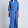 Lato Wrap Dress Linen Slub - Denim