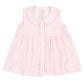 Angel Dear Baby Girls' and Girls' Jill Peter Pan Button Front Dress with Ric-Rac Trim and Diaper Cover in pink and white gingham, featuring a classic collar, ric-rac trim, and front buttons, shown on a white background.