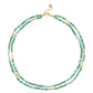 Milos Beaded Necklace by Anabel Aram featuring two strands of alternating lapis lazuli and turquoise beads with gold-toned metal spacers.