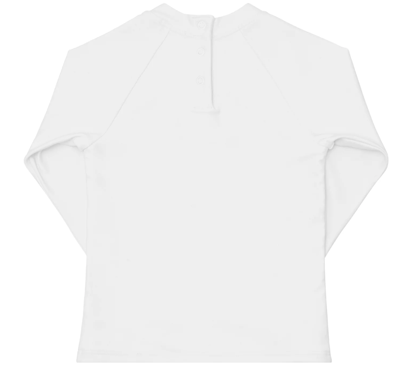 back of minnow unisex rashguard in white