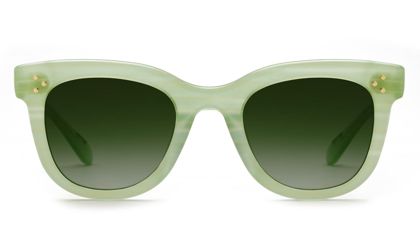 A pair of Krewe Jena Sunglasses with dark gradient lenses against a white background.