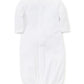 White Kissy Kissy Premier Basics Convertible Gown with long sleeves and a central zipper on a white background.