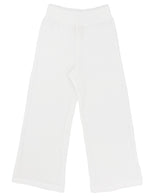 Feather 4 Arrow Playa Pants, white and wide-leg, featuring an elastic waistband, laid out on a white background.