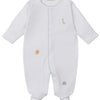 Baby' Safari Wild Footie with Hand Emb. - White/Pink
