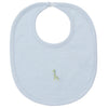 Safari Wild Hand Emb. Bib - Light Blue