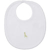 Safari Wild Hand Emb. Bib - White/Silver