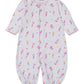 Kissy Kissy Baby Girls' Underwater Mermaids Convertible Gown features long sleeves, a charming pink mermaid and sea creature print on white fabric, soft pink trim at the cuffs and neckline, and convenient front snap buttons for easy changes.