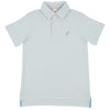 Baby Boys' and Boys' Prim and Proper Short Sleeve Pima Polo - Old Greenwich Green Stirpe/Sarasota Sky