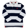 Boys' Rollins Rugby Shirt - Nantucket Navy Rugby Stripe/Richmond Red