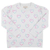 Girls' Cassidy Comfy Crewneck Puff Sleeve - Have a Little Heart/Worth Ave White