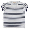 Girls' Cassidy Comfy Crewneck Puff Sleeve - Short Sleeve - Worth Ave White/Nantucket Navy Stripe