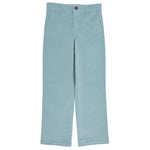 Boys’ Corduroy Prep School Pants by The Beaufort Bonnet Company in light blue, featuring straight legs, front pockets, belt loops, and a button closure—classic boys’ fall pants for a polished look, shown laid flat on a white background.