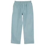Baby Boys’ and Boys’ Corduroy Sheffield Pants in light blue, featuring an elastic waistband and straight legs, from The Beaufort Bonnet Company—shown on a white background.