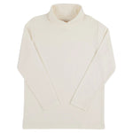 The Beaufort Bonnet Company’s Kids’ Tatum’s Turtleneck Shirt, shown in ivory and made from 100% Pima Cotton, is laid flat on a white background. This long-sleeved unisex shirt combines comfort with timeless style.