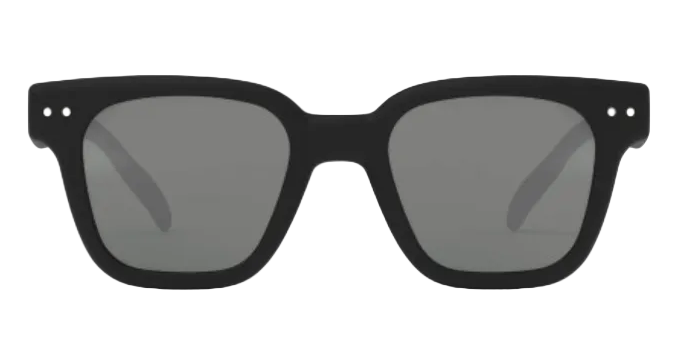 The IZIPIZI Kids’ Road Polarized Sunglasses feature black rectangular frames with a bold, thick design and dark tinted polarized lenses, displayed front-facing against a white background. These fashionable sunglasses provide outstanding UV protection, making them ideal for stylish outdoor adventures on sunny days.