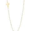 Gigi Clozeau Side Cross Necklace 16.5" - White