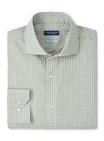 A close-up of the Dante Cotton Sport Shirt by Peter Millar, showcasing its stylish cutaway collar.