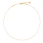 Anabel Aram Milos Multi Beaded Necklace featuring an 18k gold plated chain interspersed with small, oval white beads.