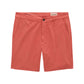 Wanderer Shorts by AG Jeans in a coral hue, expertly crafted from premium Italian fabric with front pockets, belt loops, and a button closure for a tailored finish, displayed flat on a white background.