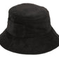 The Lack of Color Wave Terry Bucket Hat by Lack of Color is a black terry towel bucket hat with a plain design, made from soft cotton terry cloth and featuring a UPF Rating 50+ for superior sun protection.