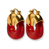 Organic Mini Gold Hoops - Cherry
