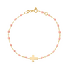 Gigi Clozeau Little Gigi Classic Cross Charm Bracelet 5.9" - Baby Pink