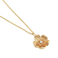 The Anabel Aram Wildflowers Pendant Necklace features an 18k gold dipped chain and a flower-shaped pendant with a central diamond-like stone for a radiant, nature-inspired look.