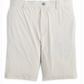 A pair of Johnnie-O Fusionn Shorts in light beige, featuring a knee-length chino style with belt loops and a button closure, laid flat on a white background.