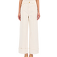 Genevieve Jean showcases effortless style in Ulla Johnson's Genevieve Stretch Jean, a wide-leg white denim pant.