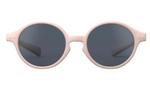 The IZIPIZI Baby #D Polarized Sunglasses feature a lightweight, round design with a light pink frame and dark lenses for UV protection, displayed on a white background.