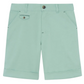Introducing the Tartine et Chocolat Boys’ Cotton Short: knee-length shorts in light green, featuring cuffed hems, front pockets, belt loops, and a coin pocket with a button flap. Designed with a front button and zip closure and crafted from breathable cotton fabric, these shorts are perfect for active play.