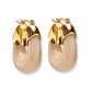 The Lizzie Fortunato Organic Gold Hoops feature chunky gold upper halves and beige resin lower halves, shown against a white background.