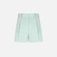 The Zenith Selle Shorts by Blaze Milano feature a light blue, high-waisted design with front pleats and wide belt loops, highlighting expert tailoring—ideal for your 2026 resort wardrobe. Shown against a plain white background.