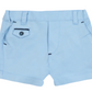 Tartine et Chocolat Baby Boys’ and Boys’ Short in light blue cotton features rolled cuffs, belt loops, two front pockets, and a decorative back pocket with a button—perfect for little seaside explorers who appreciate practical style.