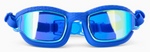The Bling2O Kids' Streamline Goggles in blue feature mirrored, anti-fog lenses and are displayed front-facing against a white background.