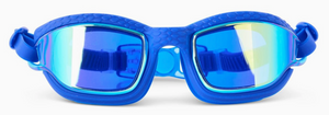 The Bling2O Kids' Streamline Goggles in blue feature mirrored, anti-fog lenses and are displayed front-facing against a white background.