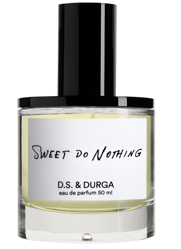 The D.S. & DURGA Sweet Do Nothing 50ML eau de parfum by D. S. & Durga comes in a clear glass bottle carrying hints of orange blossom, filled with 50 ml of light yellow liquid, topped with a black cap and adorned with a white label.