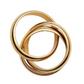 Two interlocking gold rings, including the Sofie Ring by Lie Studio, are displayed against a white background for a striking statement look.